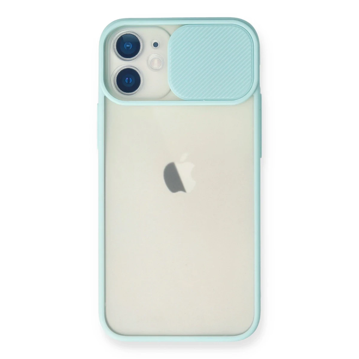 Newface Apple iPhone 11 Kılıf Palm Buzlu Kamera Sürgülü Silikon - Turkuaz