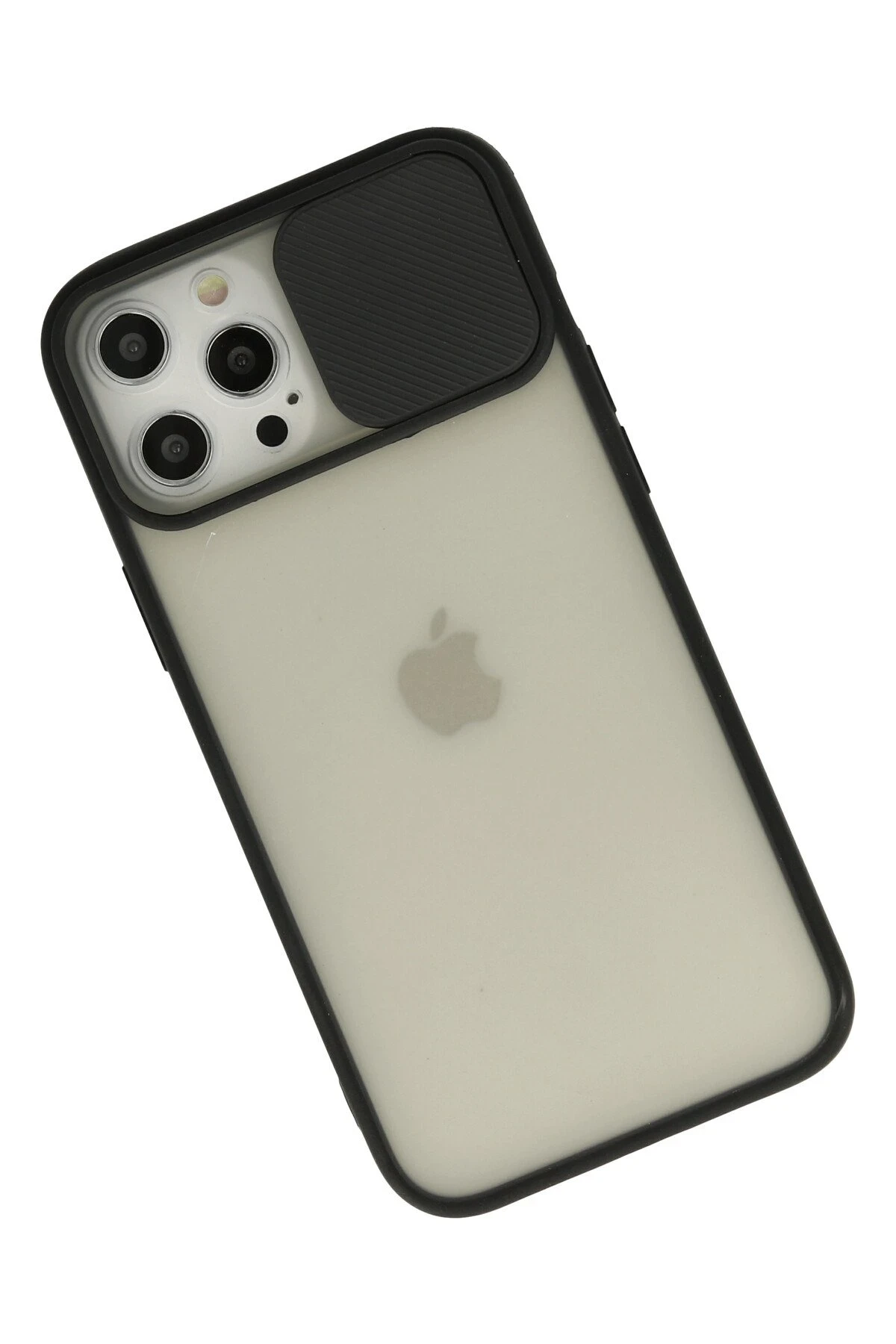 Newface Apple iPhone 12 Pro Max Kılıf Palm Buzlu Kamera Sürgülü Silikon - Siyah — görsel 2