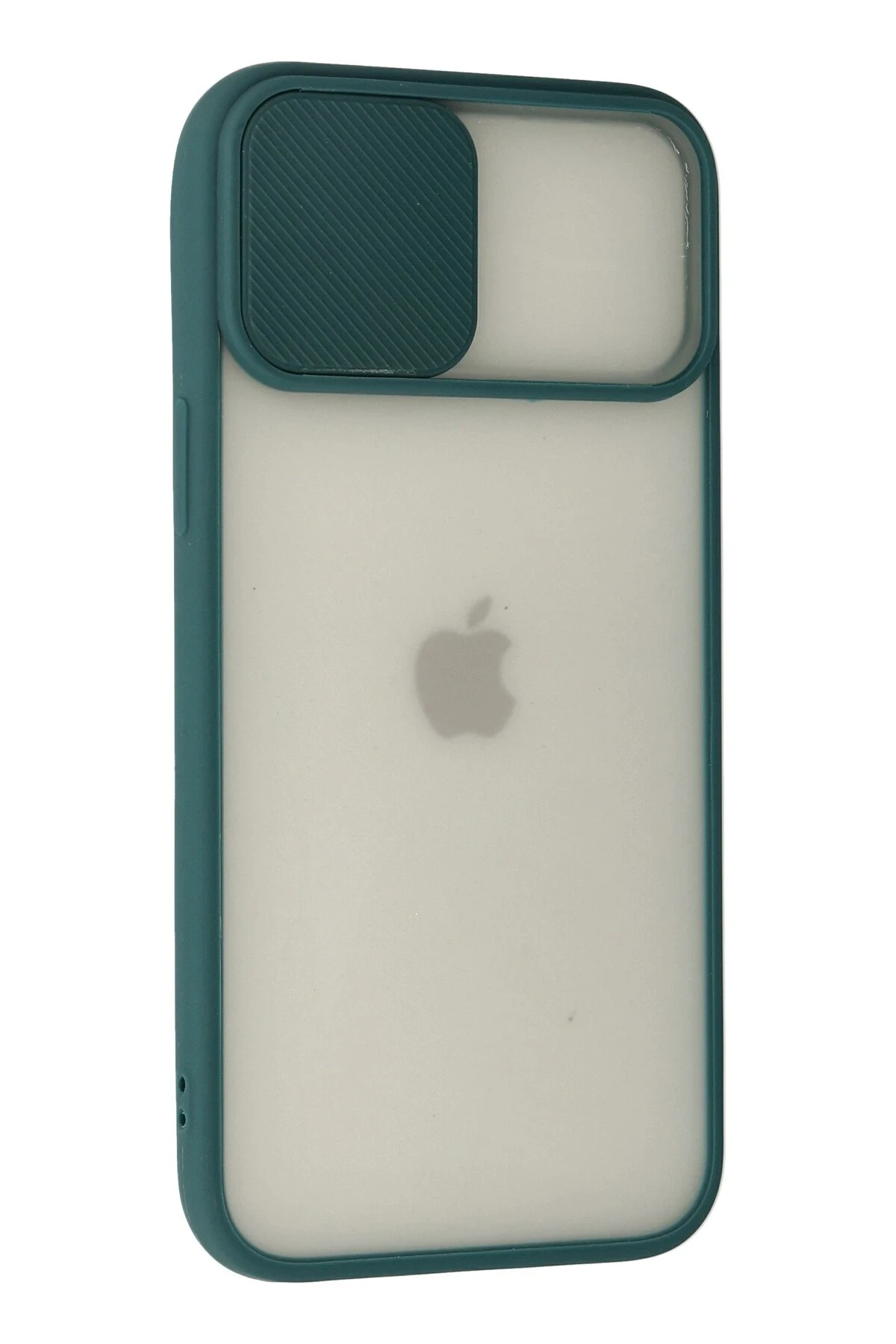 Newface iPhone 12 Pro Max Kılıf Palm Buzlu Kamera Sürgülü Silikon - Yeşil
