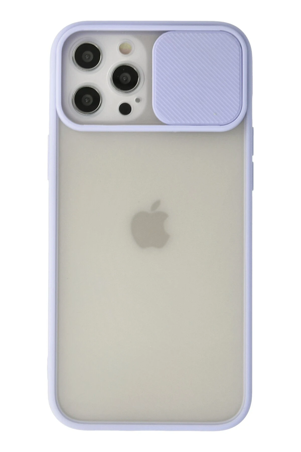 Newface iPhone 12 Pro Max Kılıf Palm Buzlu Kamera Sürgülü Silikon - Lila