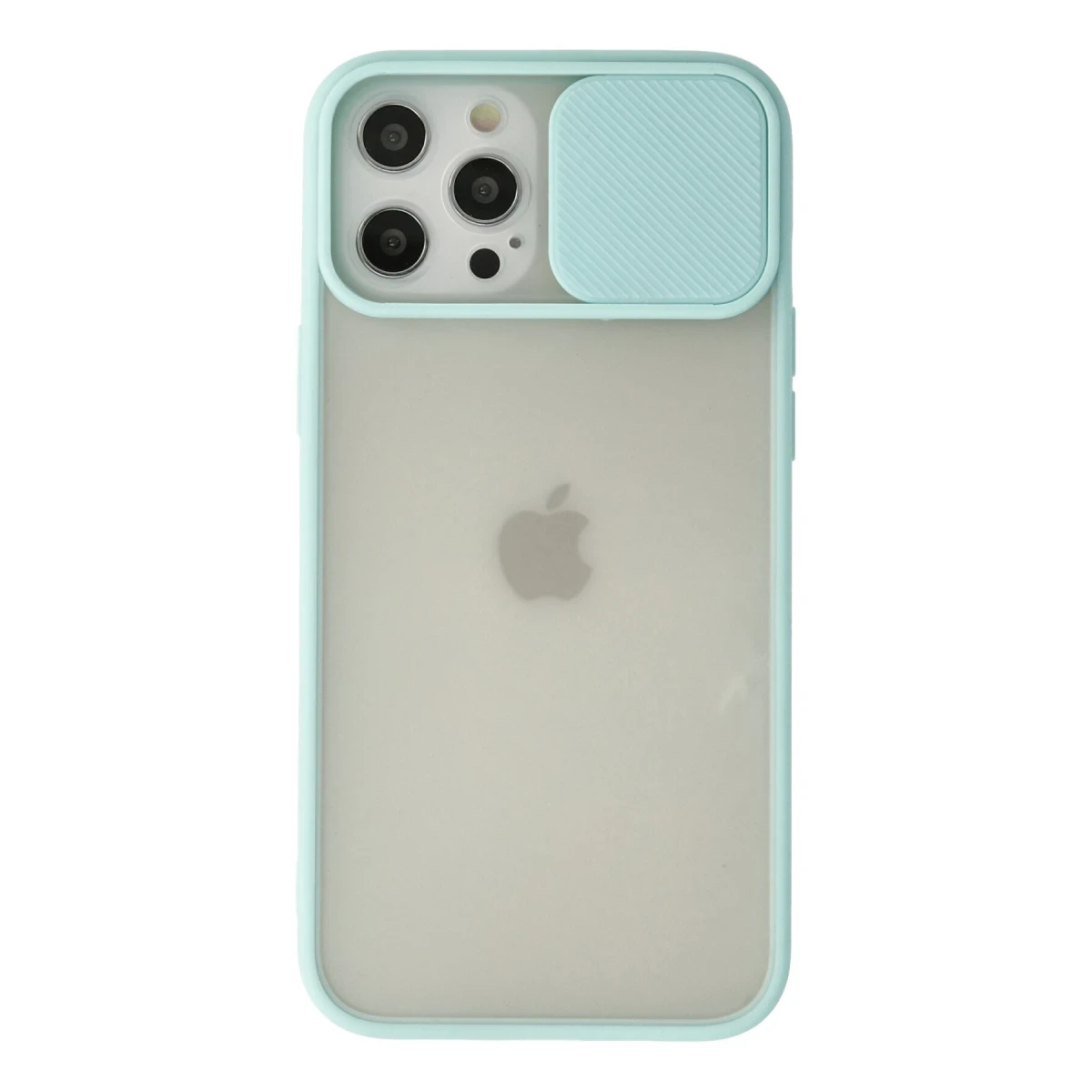 Newface Apple iPhone 12 Pro Max Kılıf Palm Buzlu Kamera Sürgülü Silikon - Turkuaz