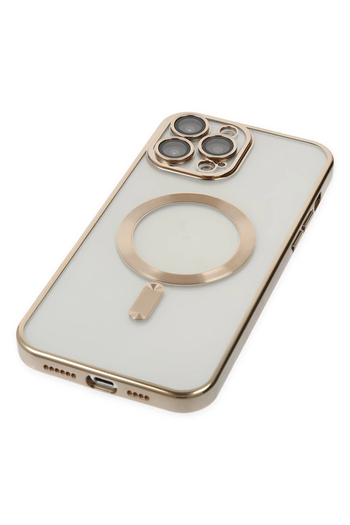 Newface iPhone 14 Pro Kılıf Kross Magneticsafe Kapak - Gold