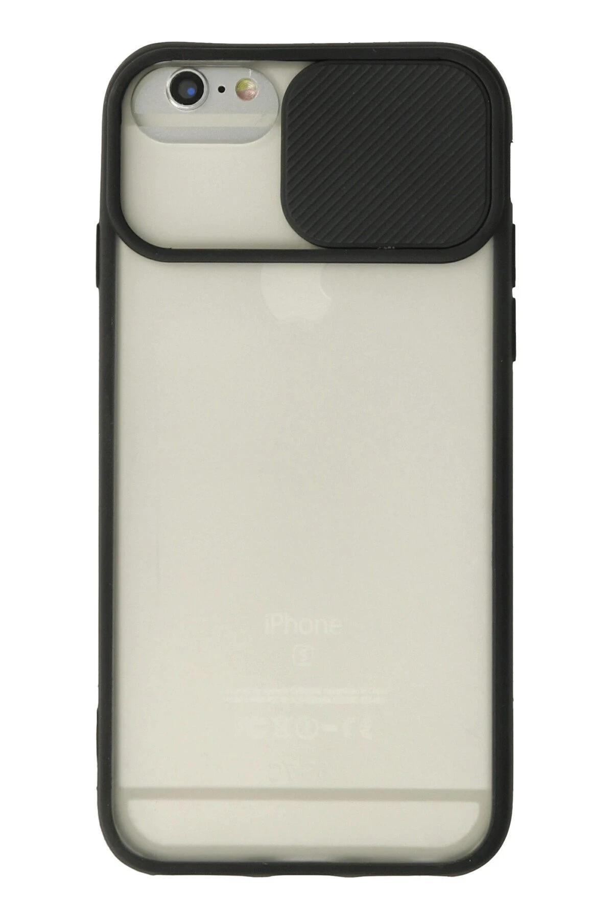 Newface Apple iPhone 6 Kılıf Palm Buzlu Kamera Sürgülü Silikon - Siyah