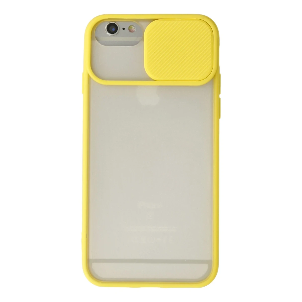 Newface Apple iPhone 6 Kılıf Palm Buzlu Kamera Sürgülü Silikon - Sarı