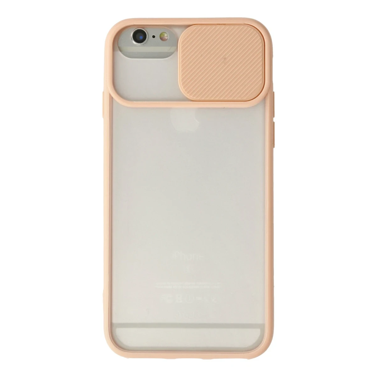Newface Apple iPhone 6 Kılıf Palm Buzlu Kamera Sürgülü Silikon - Pembe