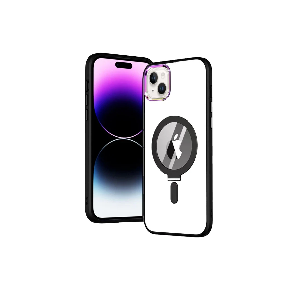 Newface Apple iPhone 15 Kılıf Mudo Magneticsafe Standlı Kapak - Siyah — görsel 4