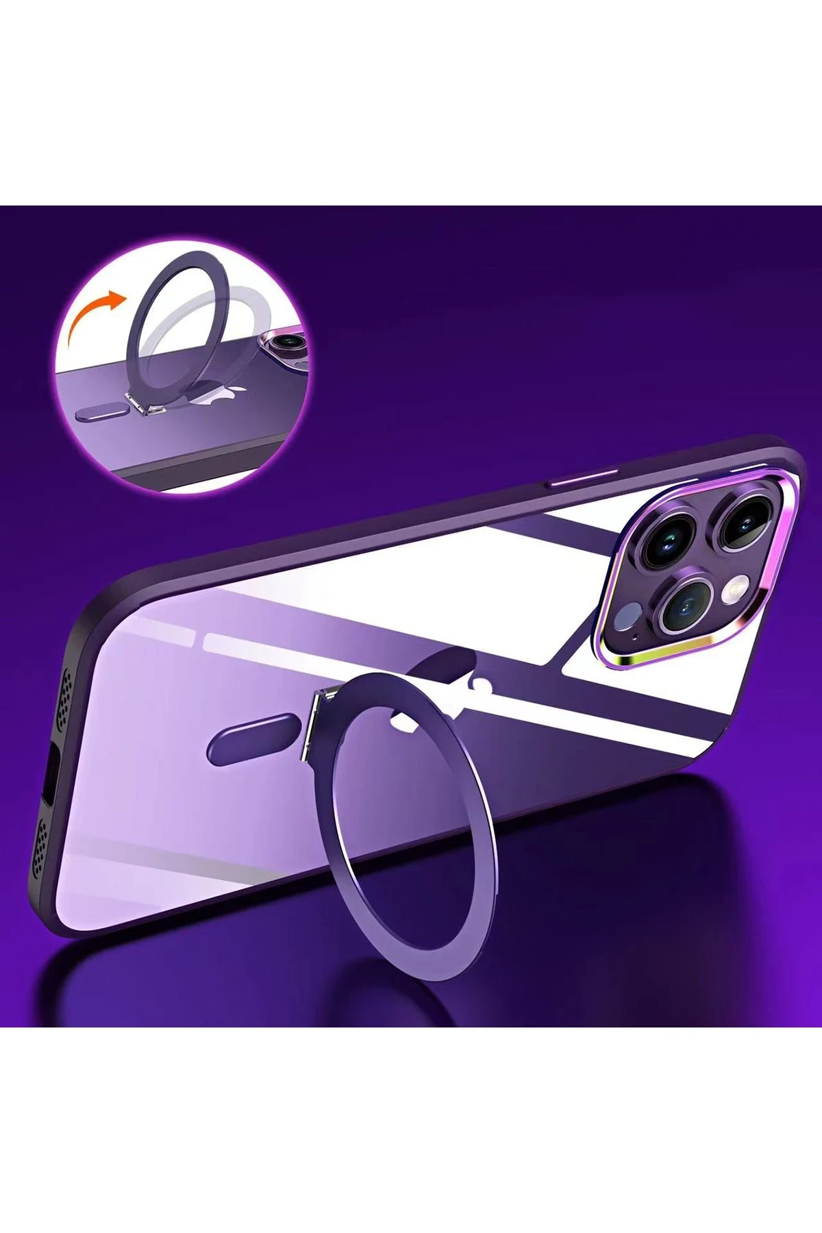 Newface Apple iPhone 15 Kılıf Mudo Magneticsafe Standlı Kapak - Siyah — görsel 3