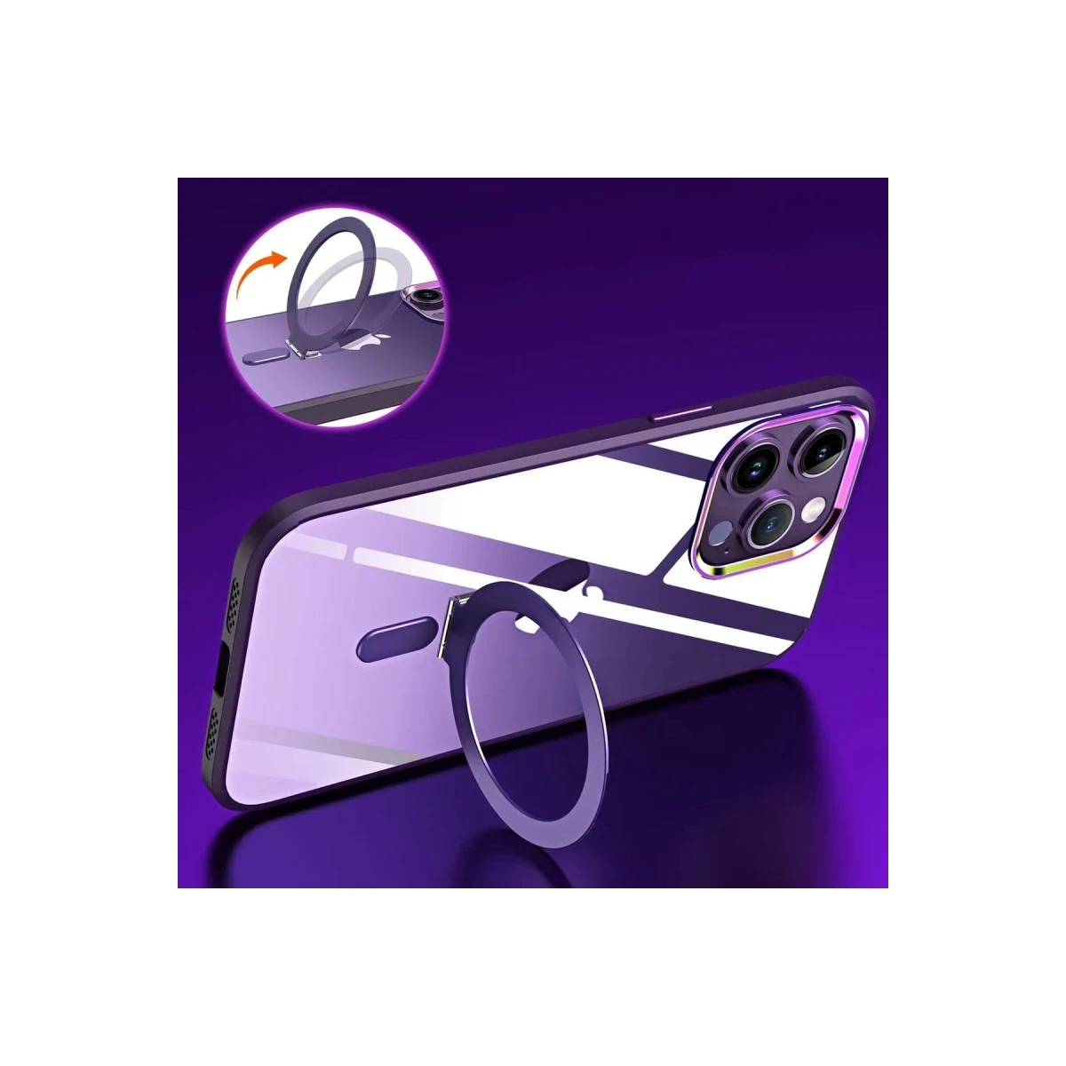 Newface Apple iPhone 15 Kılıf Mudo Magneticsafe Standlı Kapak - Siyah — görsel 6