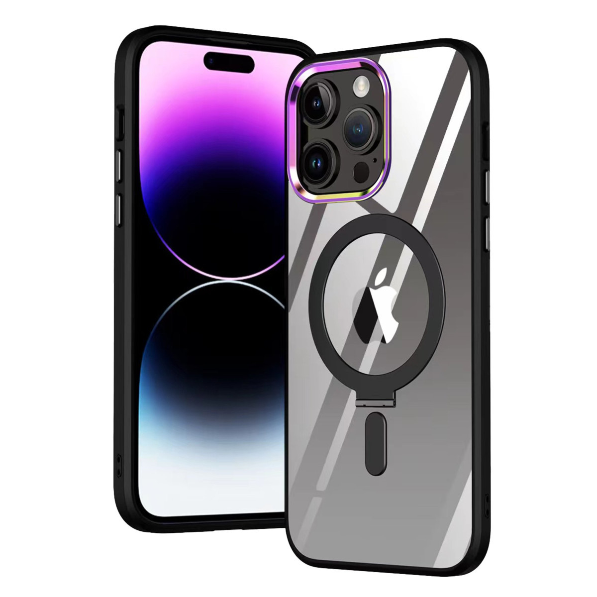 Newface Apple iPhone 15 Pro Kılıf Mudo Magneticsafe Standlı Kapak - Siyah — görsel 9