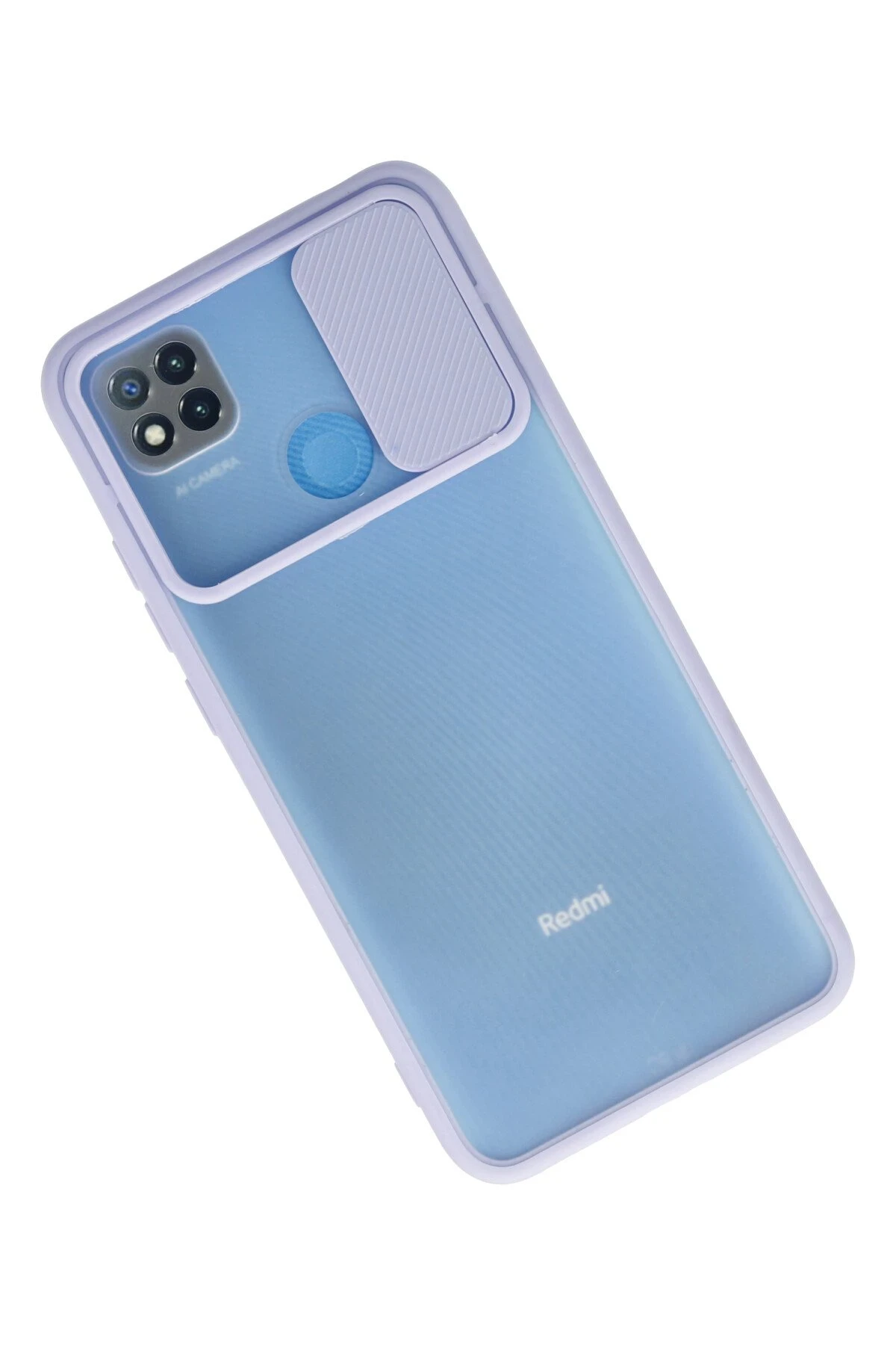 Newface Xiaomi Redmi 9C Kılıf Palm Buzlu Kamera Sürgülü Silikon - Lila