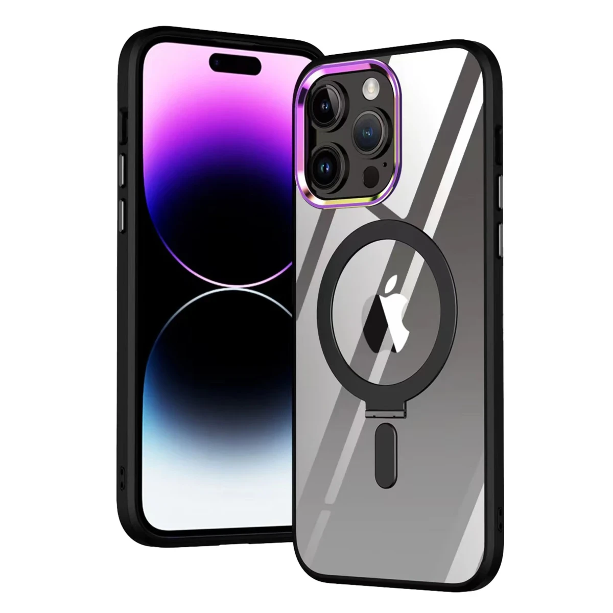 Newface Apple iPhone 15 Pro Max Kılıf Mudo Magneticsafe Standlı Kapak - Siyah — görsel 5
