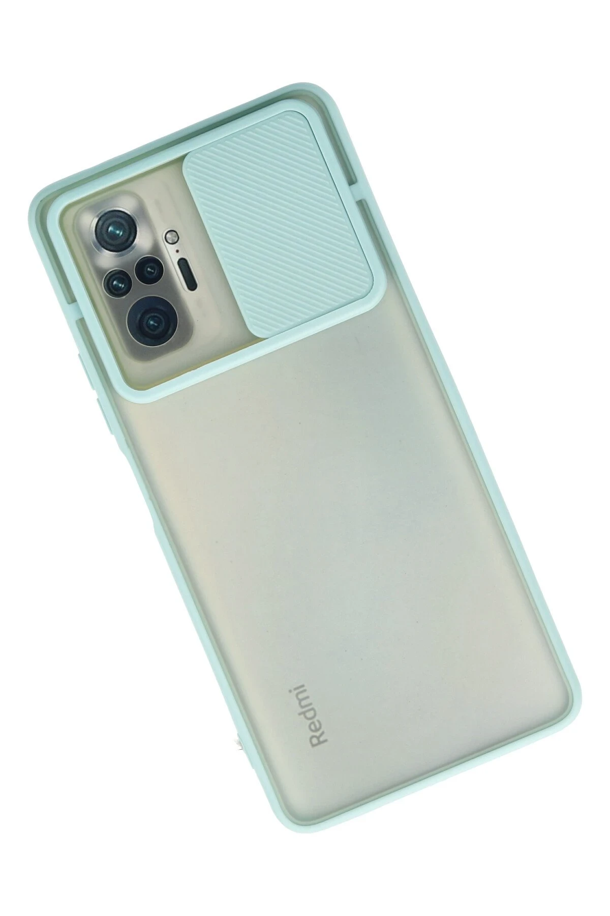 Newface Xiaomi Redmi Note 10 Pro Kılıf Palm Buzlu Kamera Sürgülü Silikon - Turkuaz