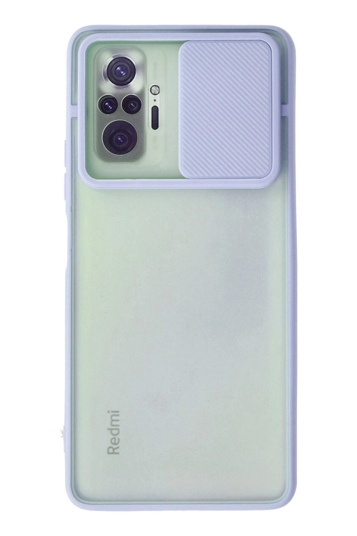 Newface Xiaomi Redmi Note 10 Pro Kılıf Palm Buzlu Kamera Sürgülü Silikon - Lila