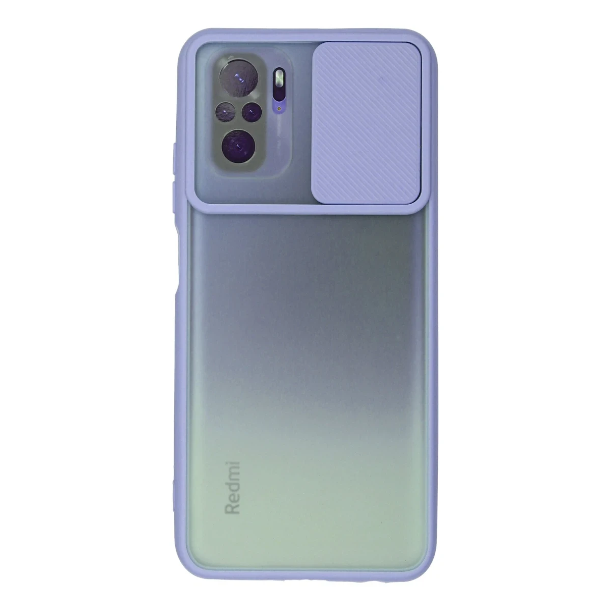 Newface Xiaomi Redmi Note 10 Kılıf Palm Buzlu Kamera Sürgülü Silikon - Lila