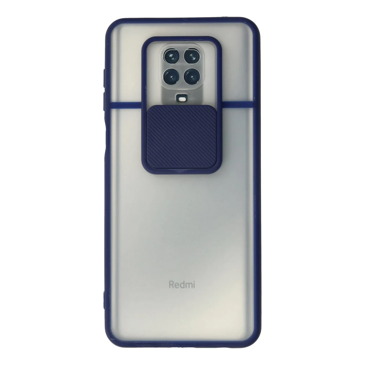 Newface Xiaomi Redmi Note 9 Pro Kılıf Palm Buzlu Kamera Sürgülü Silikon - Lacivert
