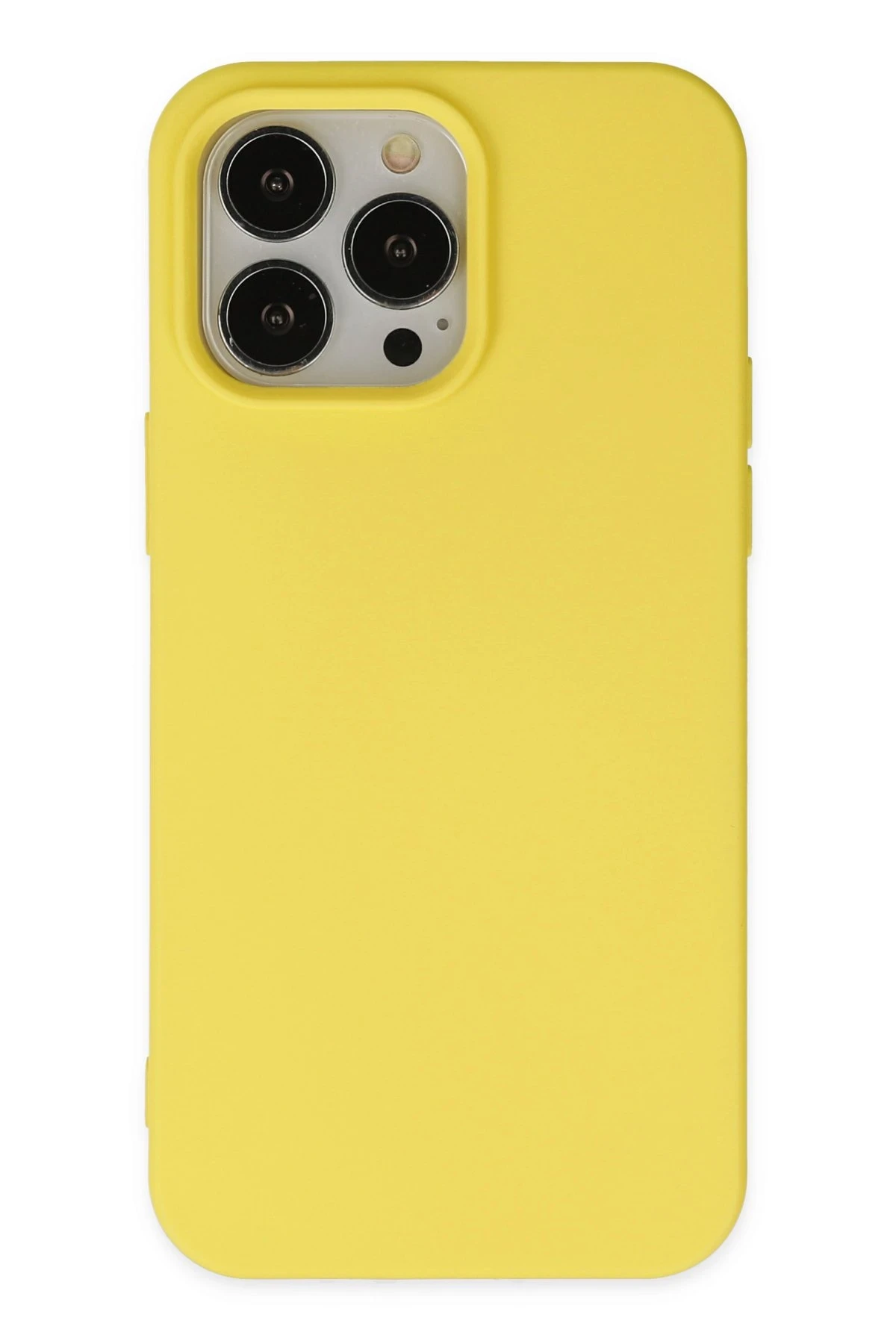 Newface iPhone 15 Pro Kılıf Nano içi Kadife Silikon - Sarı