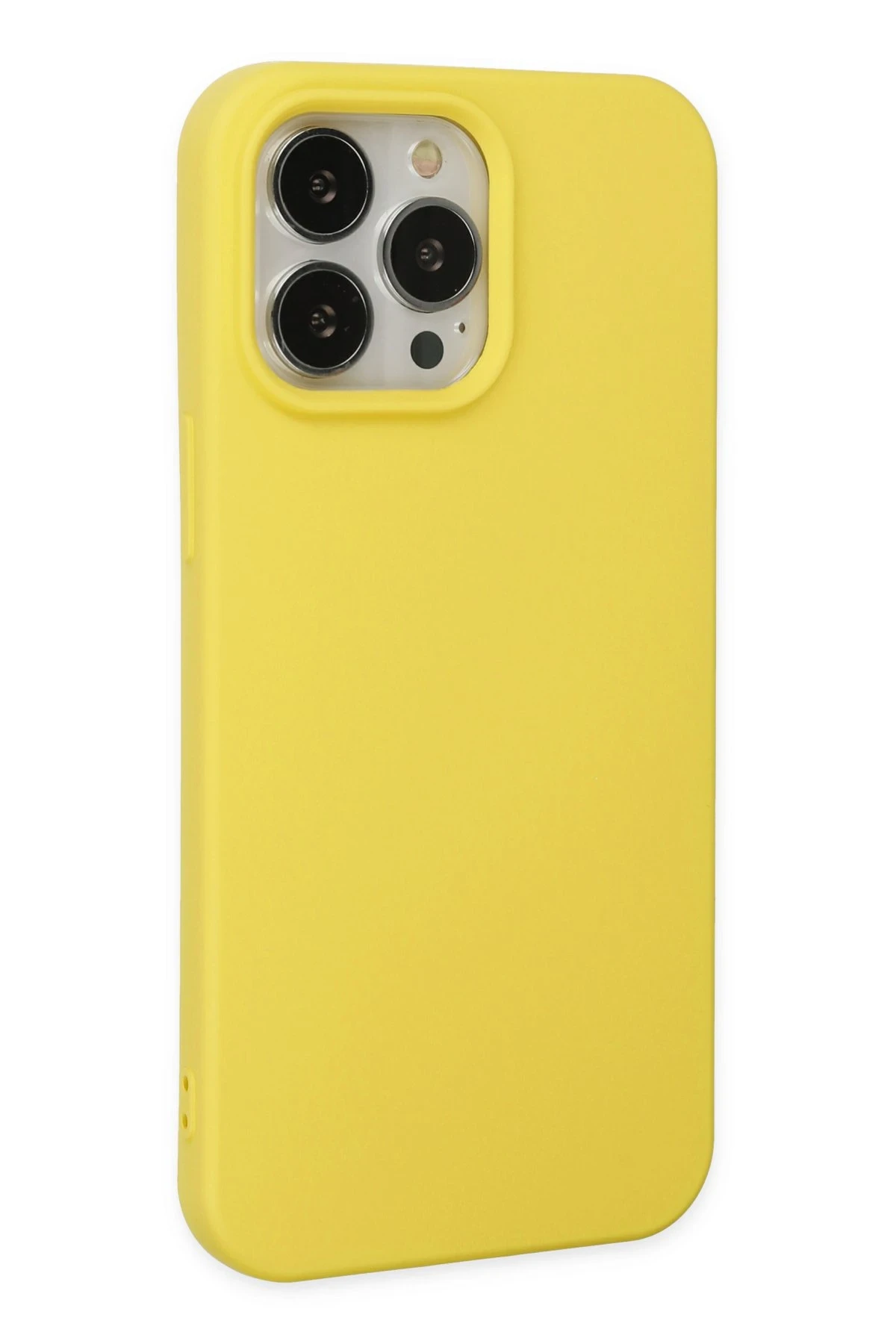Newface iPhone 15 Pro Kılıf Nano içi Kadife Silikon - Sarı