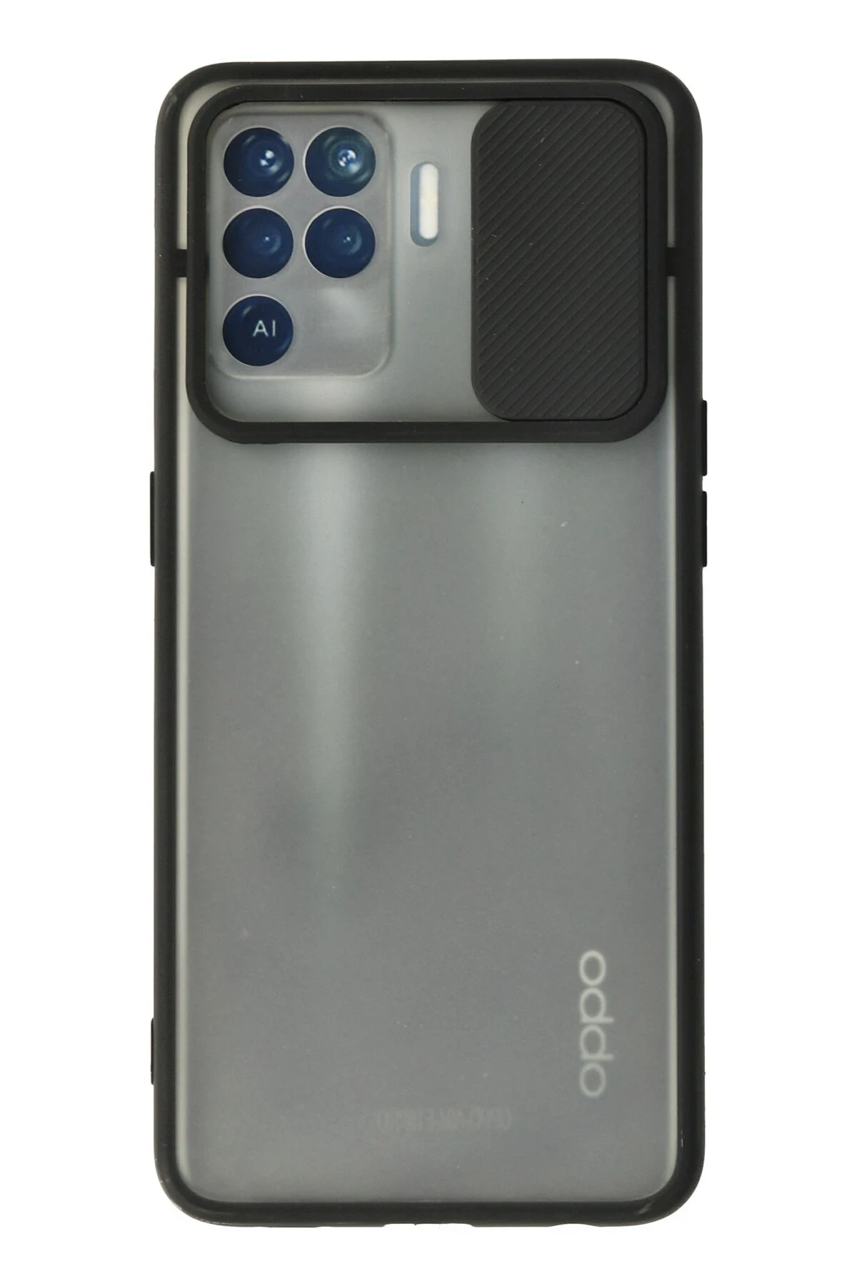 Newface Oppo Reno 5 Lite Kılıf Palm Buzlu Kamera Sürgülü Silikon - Siyah