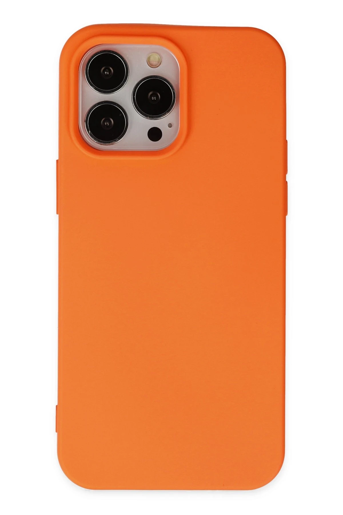 Newface iPhone 15 Pro Kılıf Nano içi Kadife Silikon - Turuncu