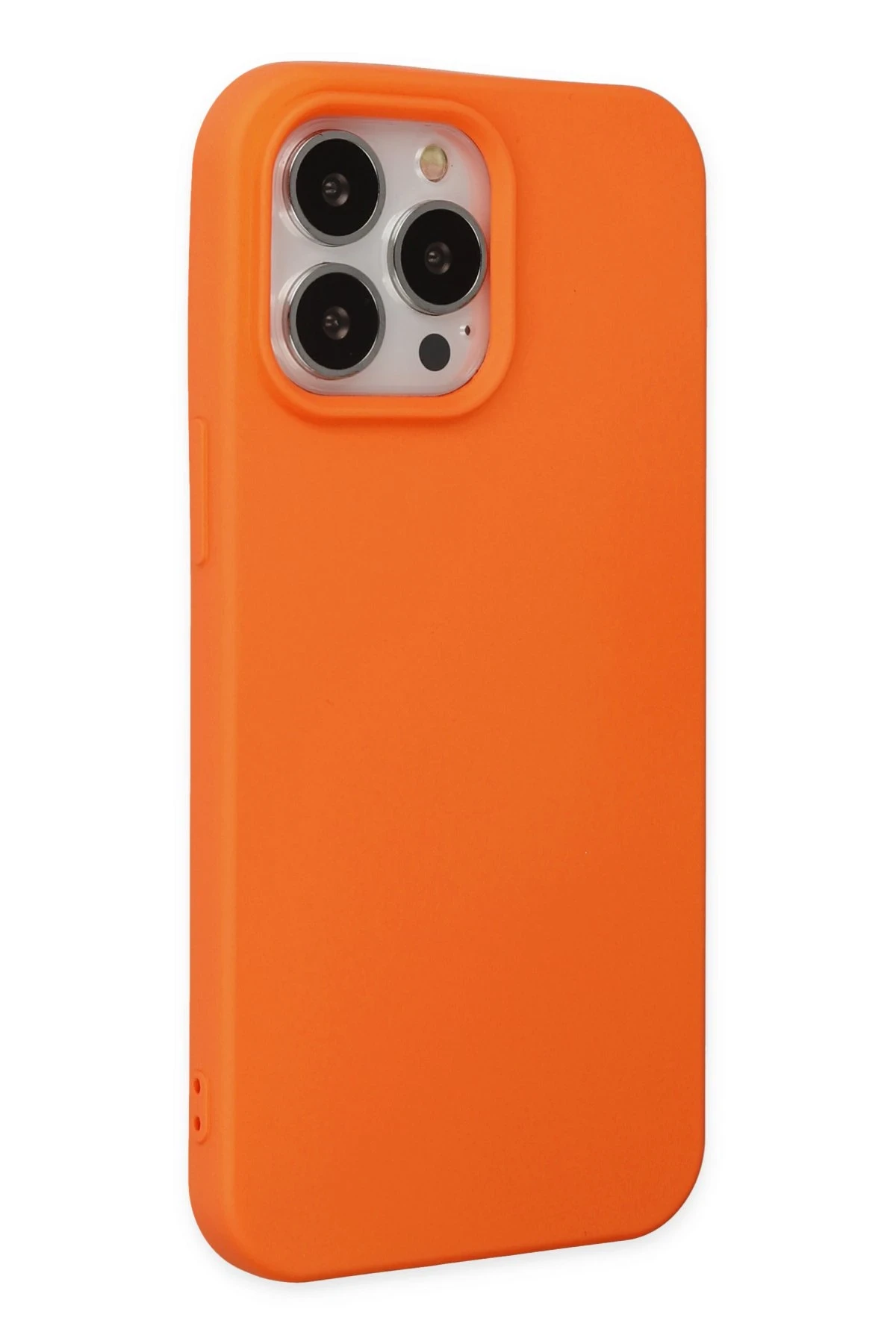 Newface iPhone 15 Pro Kılıf Nano içi Kadife Silikon - Turuncu