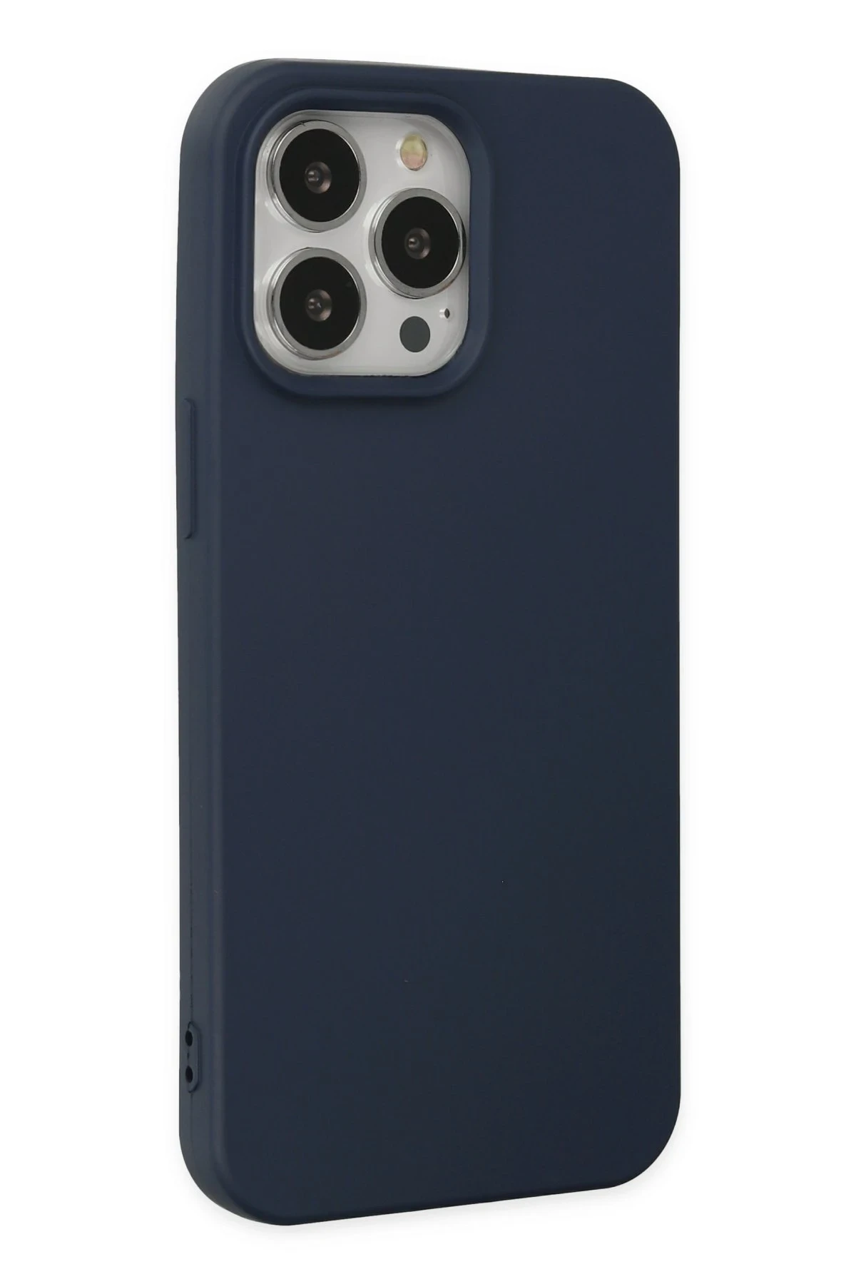 Newface iPhone 15 Pro Kılıf Nano içi Kadife Silikon - Lacivert