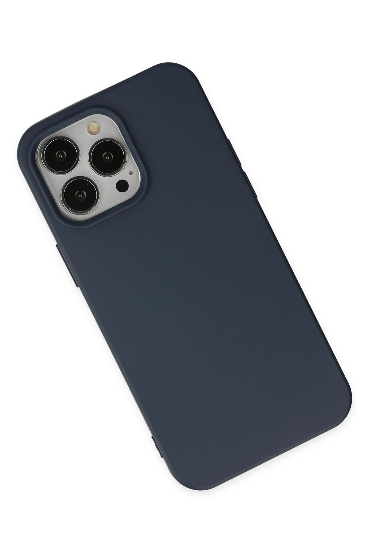 Newface iPhone 15 Pro Kılıf Nano içi Kadife Silikon - Lacivert
