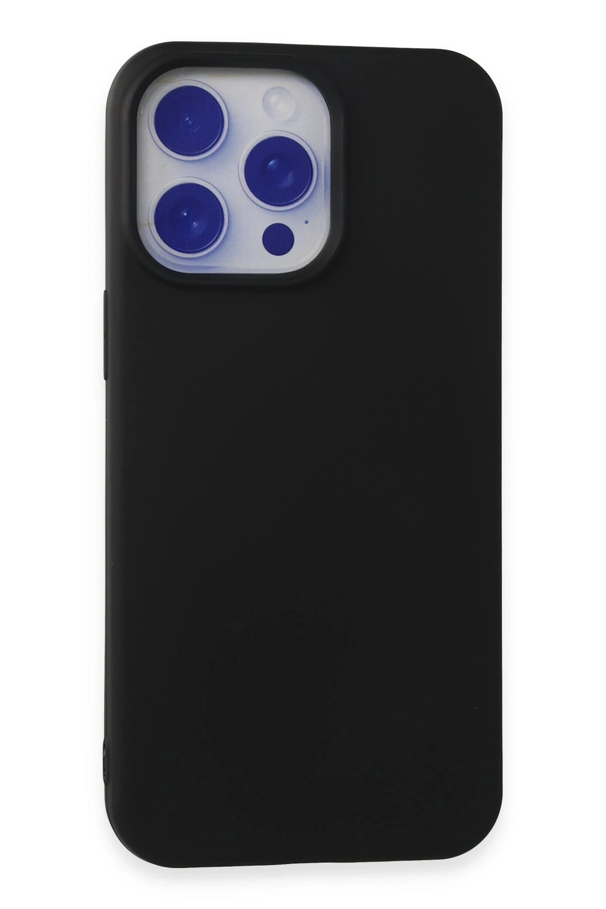 Newface iPhone 15 Pro Max Kılıf Nano içi Kadife Silikon - Siyah