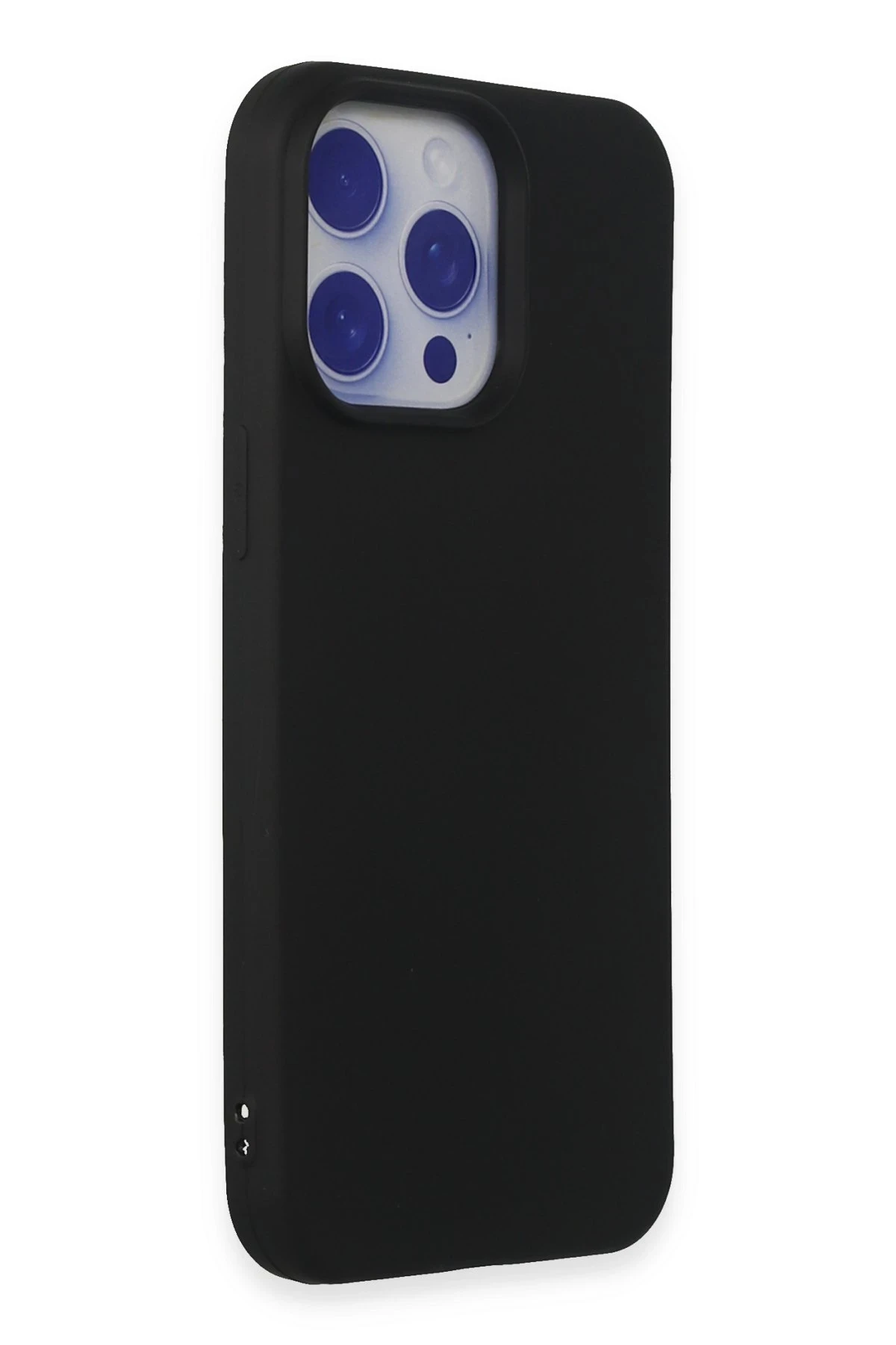 Newface iPhone 15 Pro Max Kılıf Nano içi Kadife Silikon - Siyah