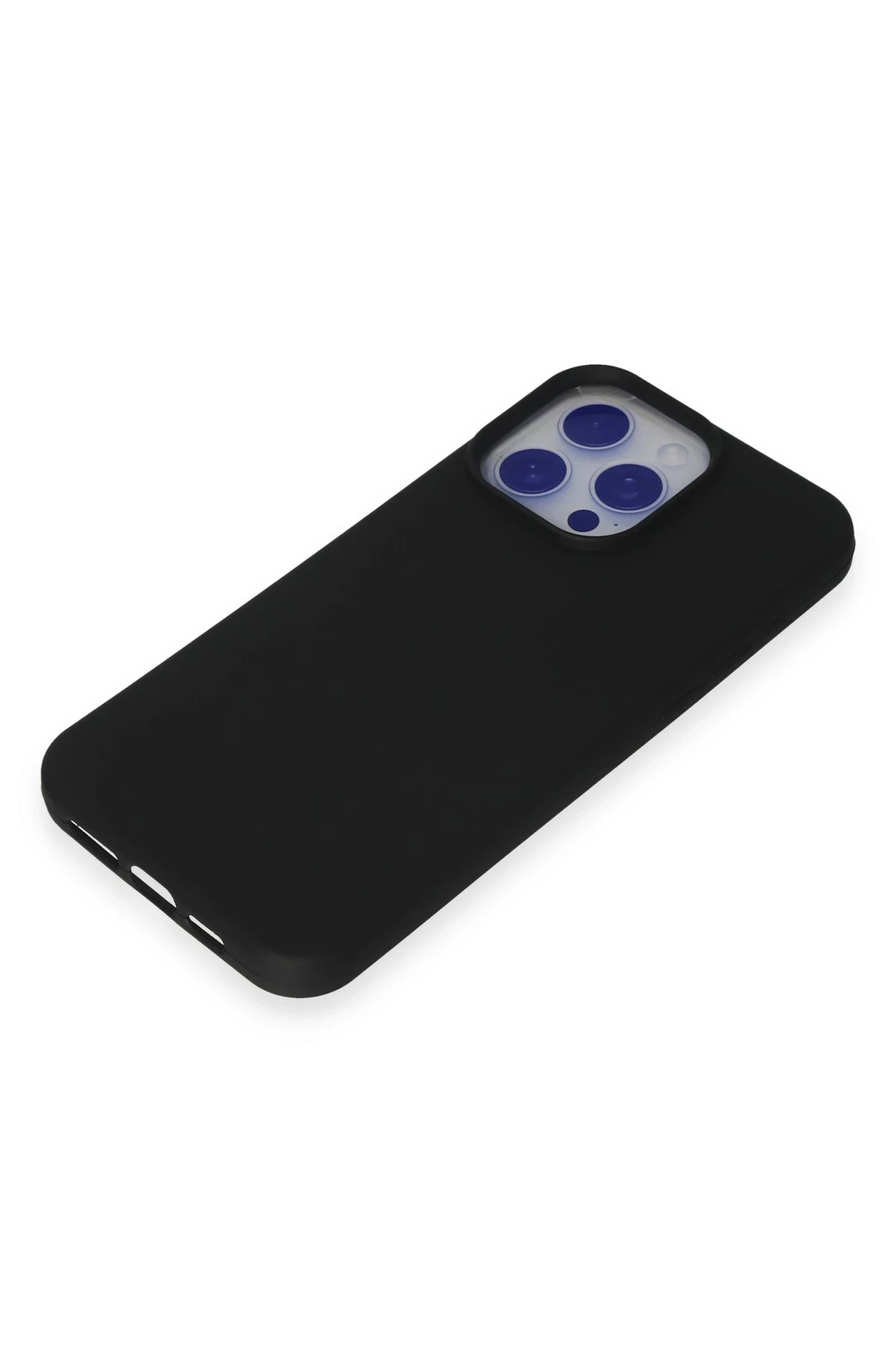 Newface iPhone 15 Pro Max Kılıf Nano içi Kadife Silikon - Siyah