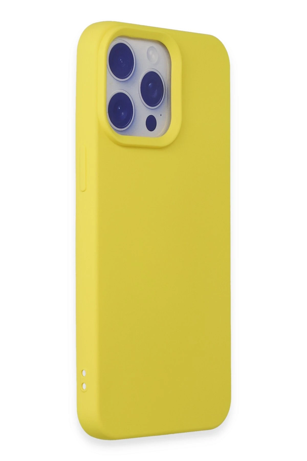 Newface iPhone 15 Pro Max Kılıf Nano içi Kadife Silikon - Sarı