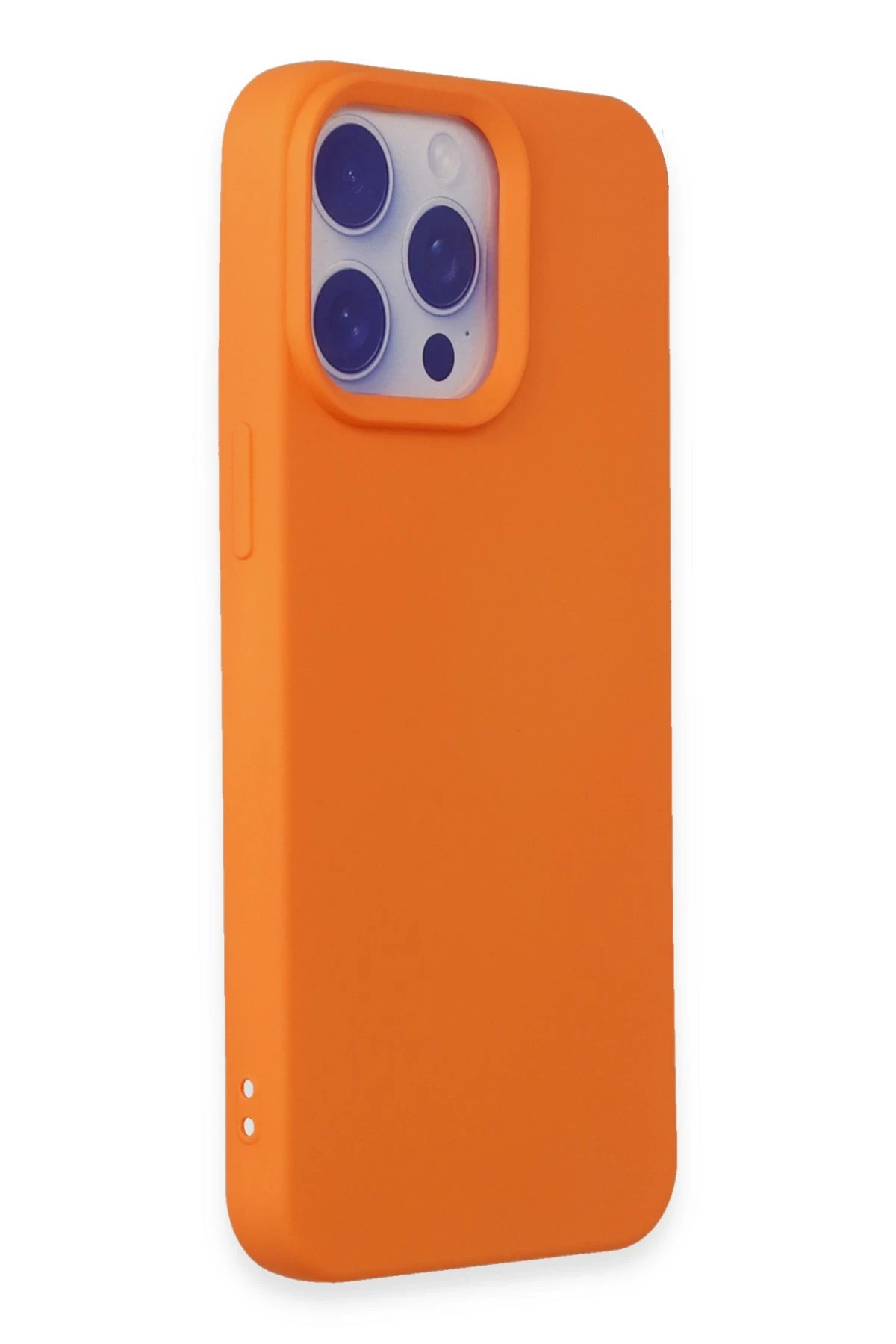 Newface iPhone 15 Pro Max Kılıf Nano içi Kadife Silikon - Turuncu