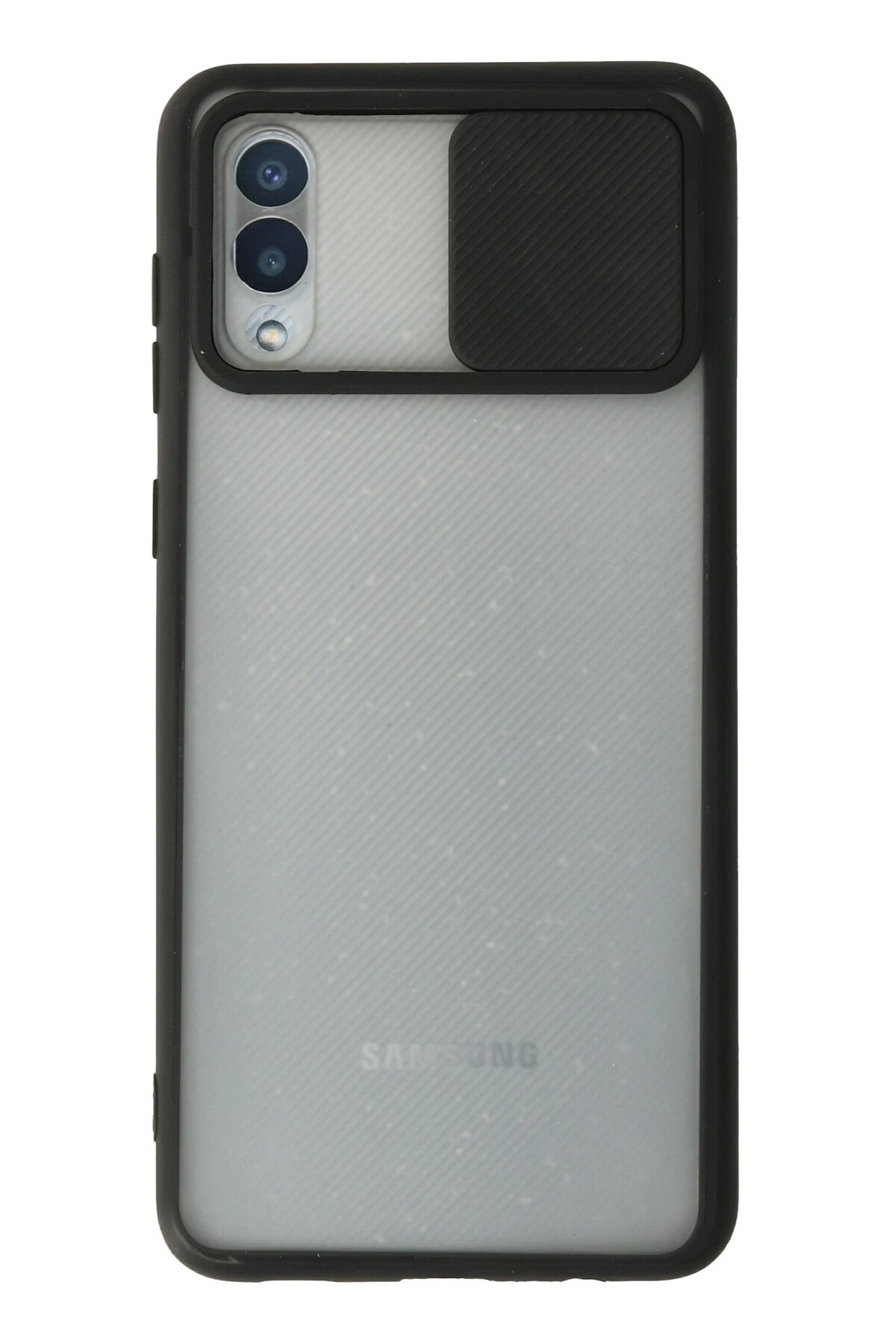Newface Samsung Galaxy A02 Kılıf Palm Buzlu Kamera Sürgülü Silikon - Siyah