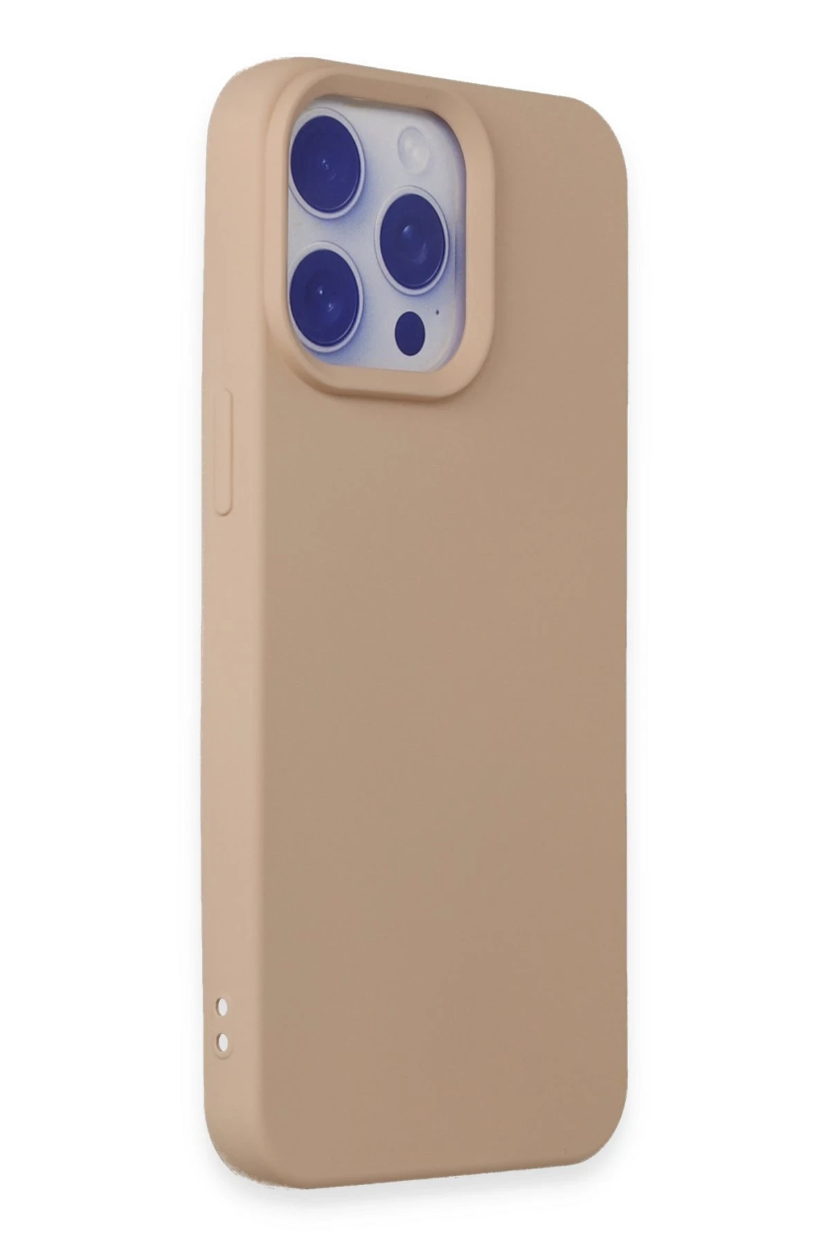 Newface iPhone 15 Pro Max Kılıf Nano içi Kadife Silikon - Pudra