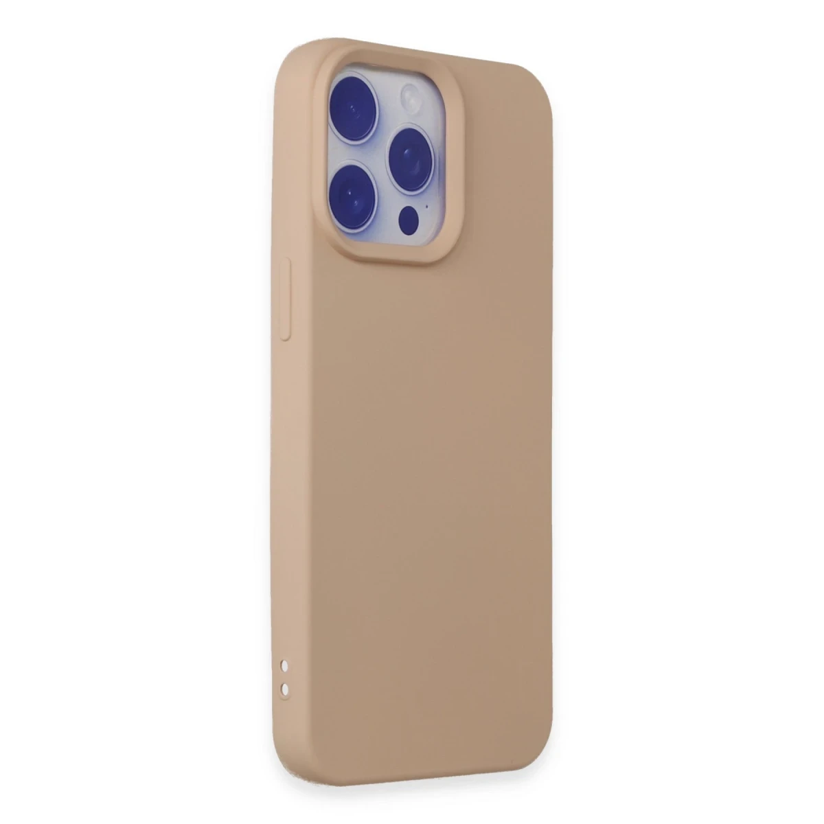 Apple iPhone 15 Pro Max Kılıf Nano içi Kadife Silikon - Pudra
