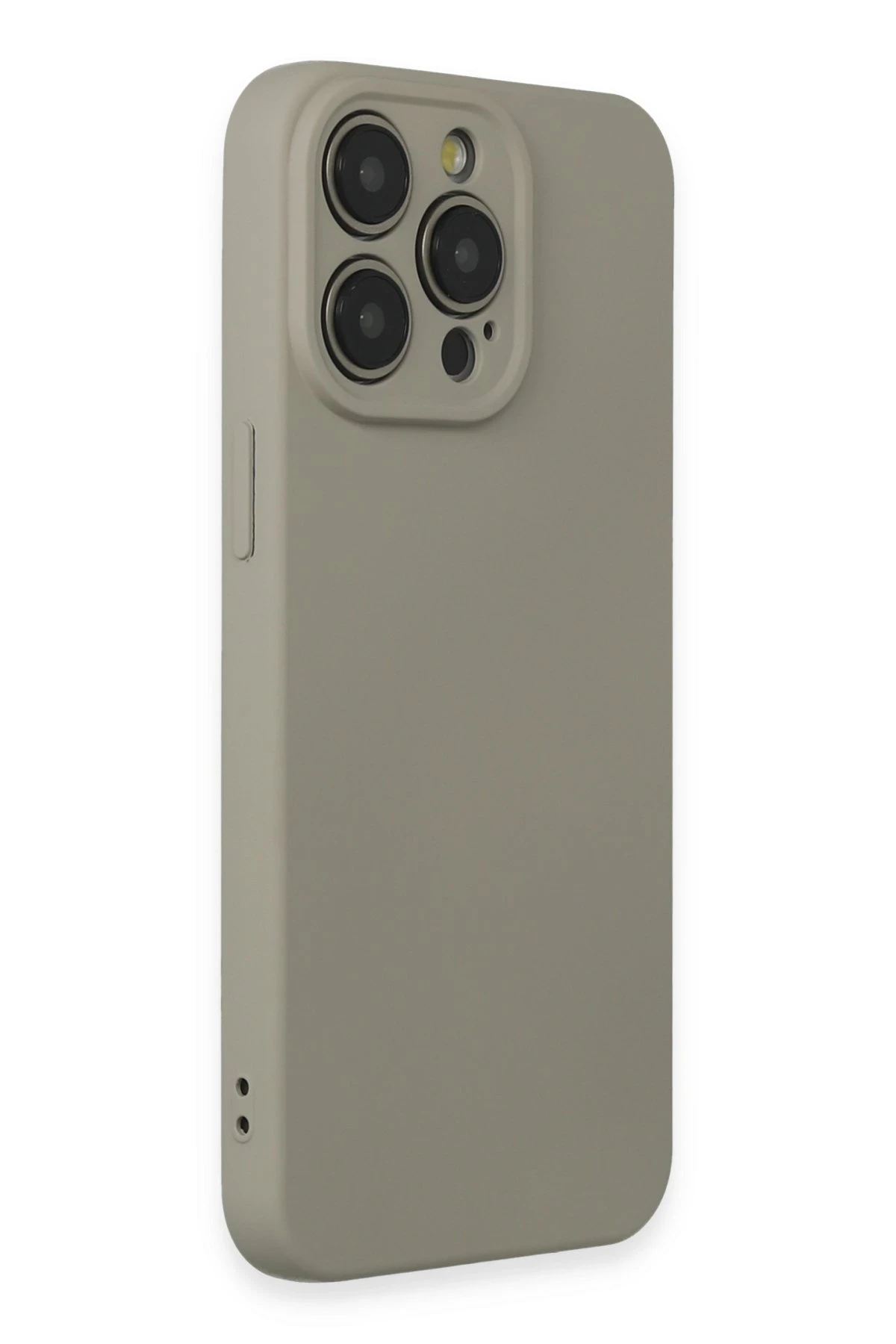 Newface iPhone 15 Pro Max Kılıf Nano içi Kadife Silikon - Beyaz Titanyum