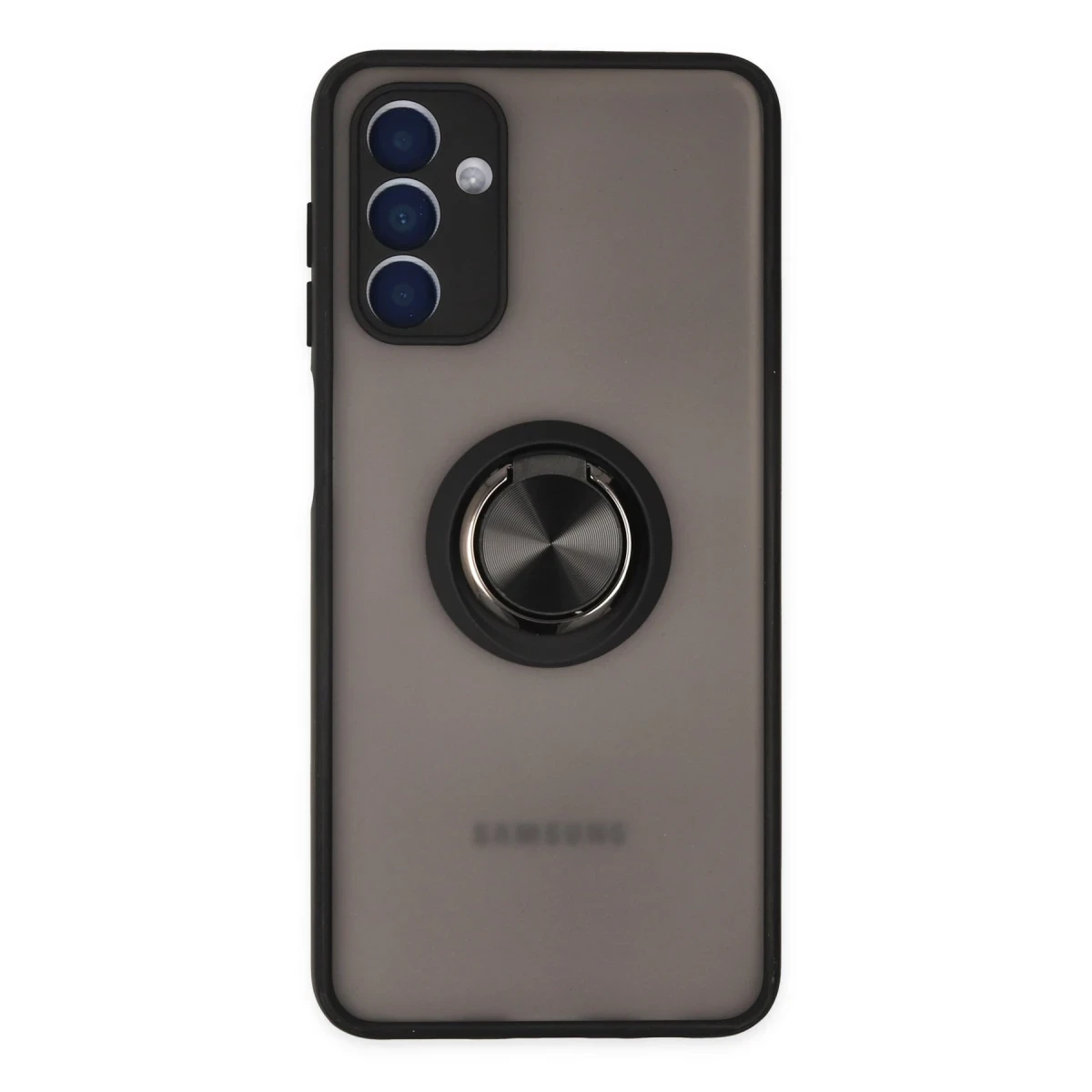 Newface Samsung Galaxy A04S Kılıf Montreal Yüzüklü Silikon Kapak - Siyah — görsel 6