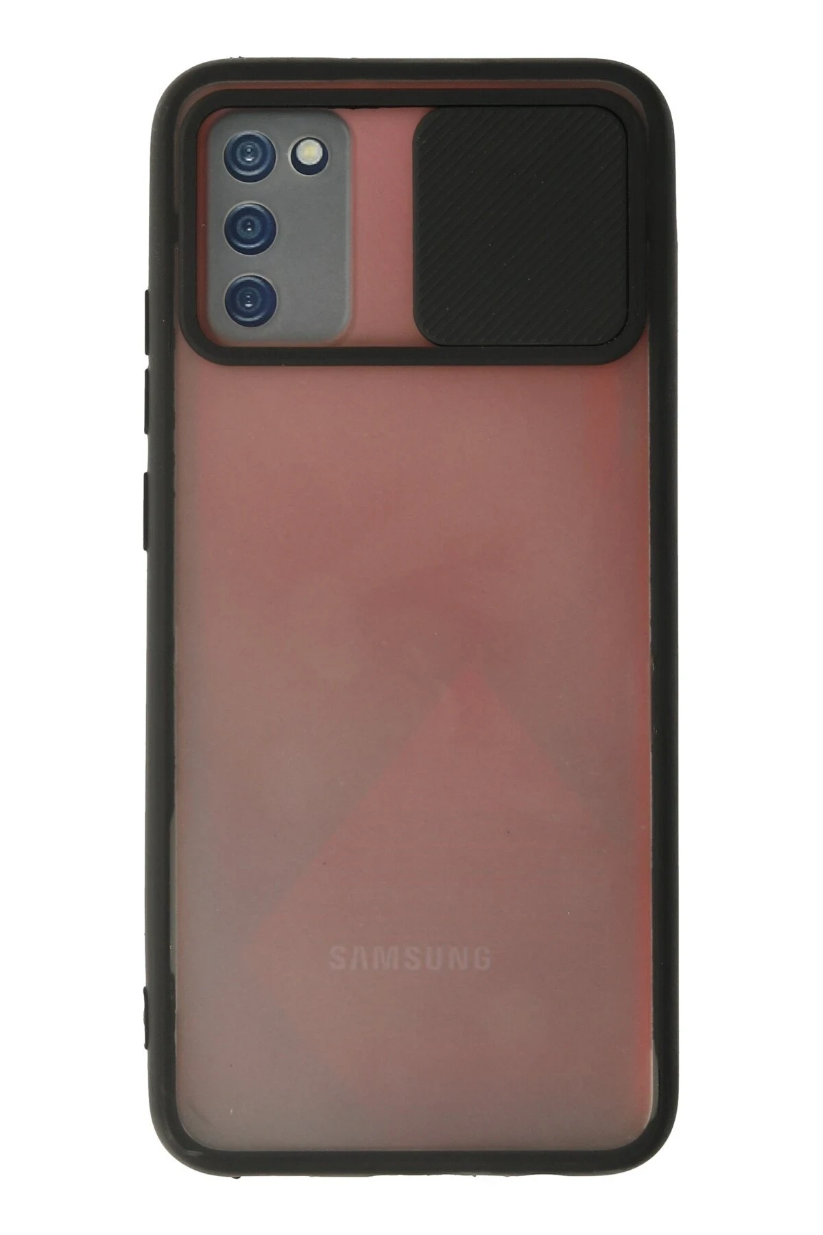 Newface Samsung Galaxy A02S Kılıf Palm Buzlu Kamera Sürgülü Silikon - Siyah