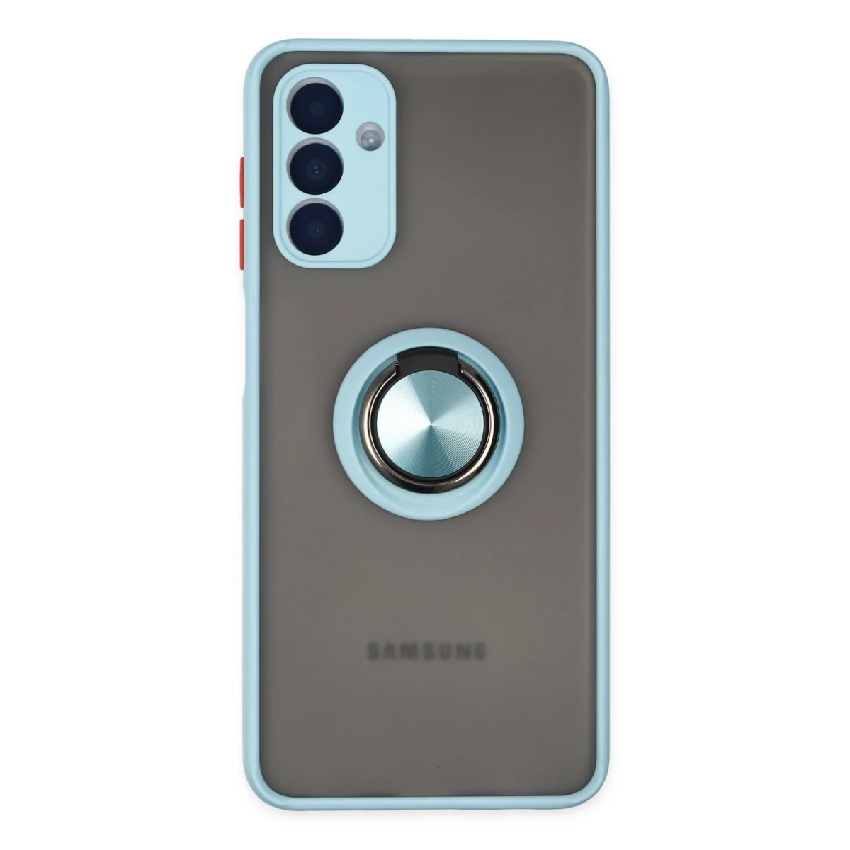 Newface Samsung Galaxy A04S Kılıf Montreal Yüzüklü Silikon Kapak - Buz Mavi