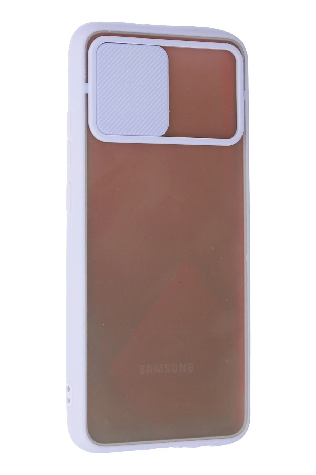 Newface Samsung Galaxy A02S Kılıf Palm Buzlu Kamera Sürgülü Silikon - Lila