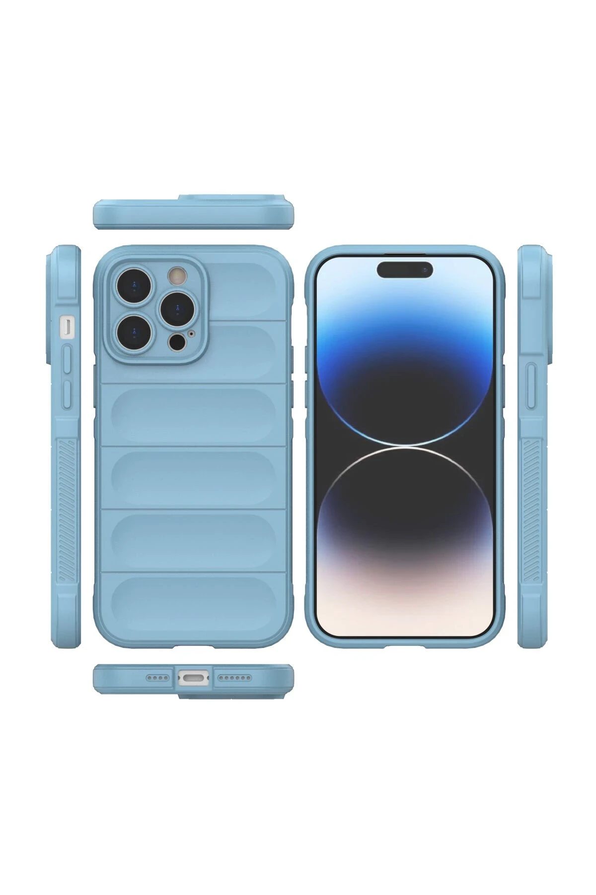Newface iPhone 15 Pro Kılıf Optimum Silikon - Sky Blue