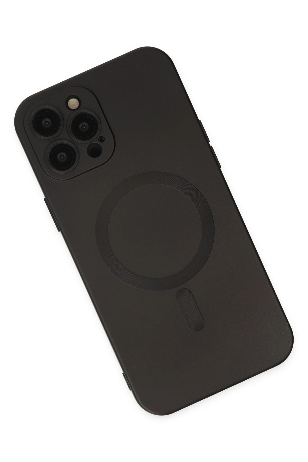 Newface Apple iPhone 12 Pro Max Kılıf Moshi Lens Magneticsafe Silikon - Siyah — görsel 3