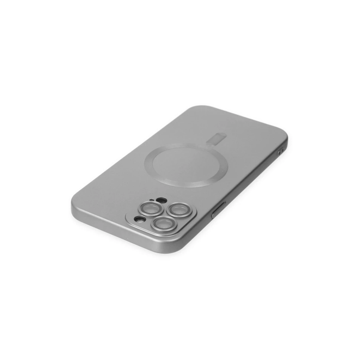 Newface Apple iPhone 12 Pro Max Kılıf Moshi Lens Magneticsafe Silikon - Gümüş