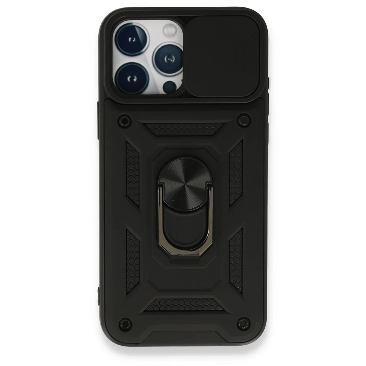 Newface Apple iPhone 15 Pro Kılıf Pars Lens Yüzüklü Silikon - Siyah — görsel 4
