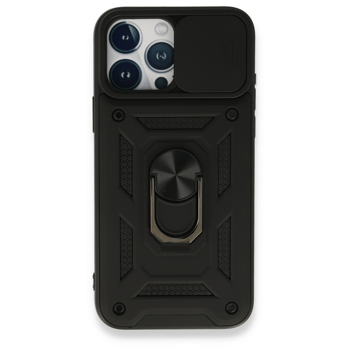 Newface Apple iPhone 15 Pro Kılıf Pars Lens Yüzüklü Silikon - Siyah — görsel 7