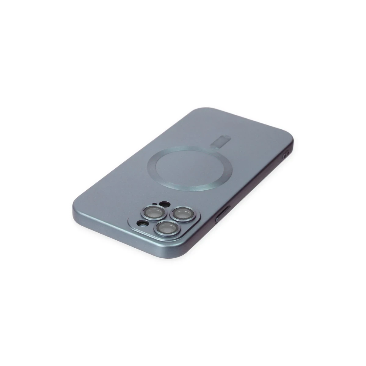 Apple iPhone 12 Pro Max Kılıf Moshi Lens Magneticsafe Silikon - Sierra Blue