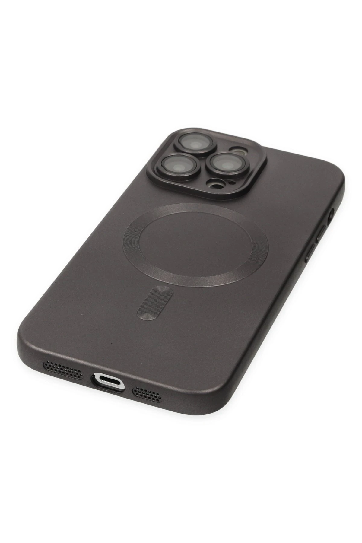 Newface iPhone 13 Pro Kılıf Moshi Lens Magneticsafe Silikon - Füme