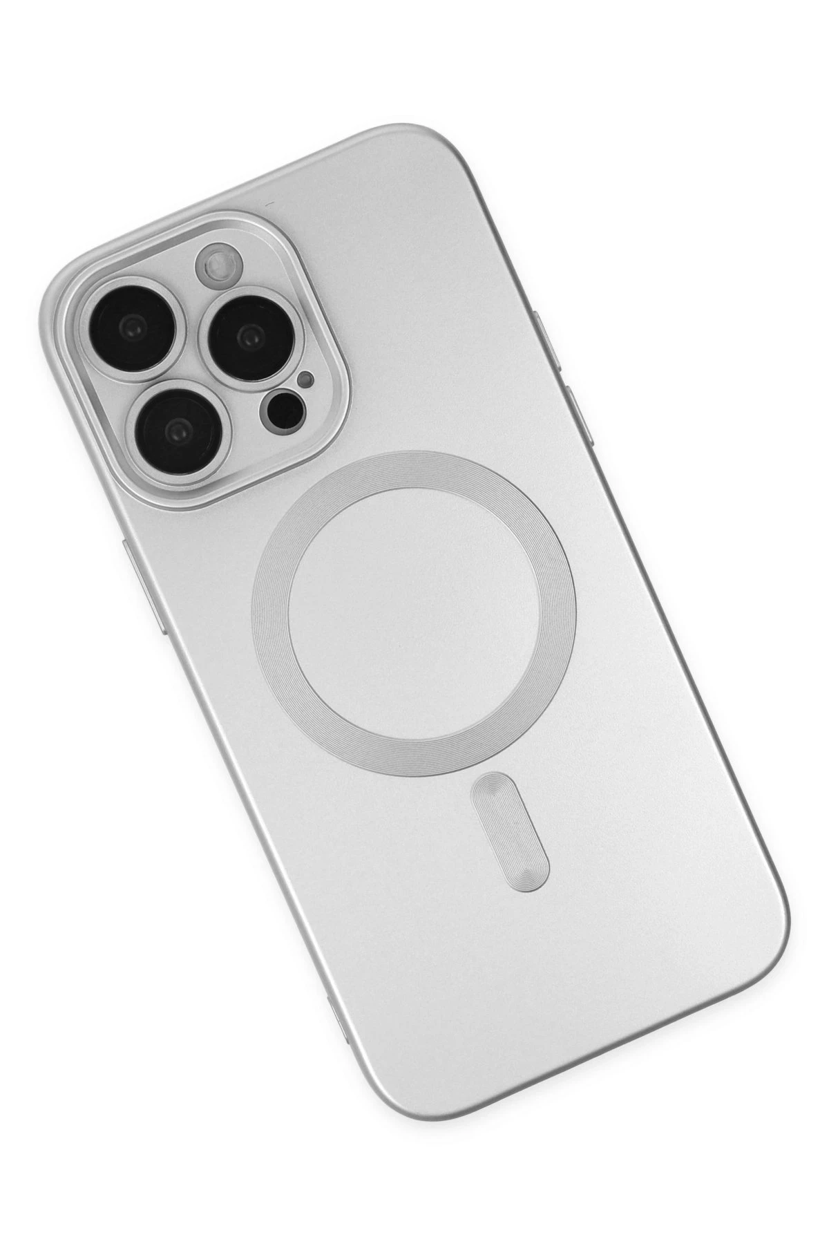 Newface iPhone 13 Pro Kılıf Moshi Lens Magneticsafe Silikon - Gümüş