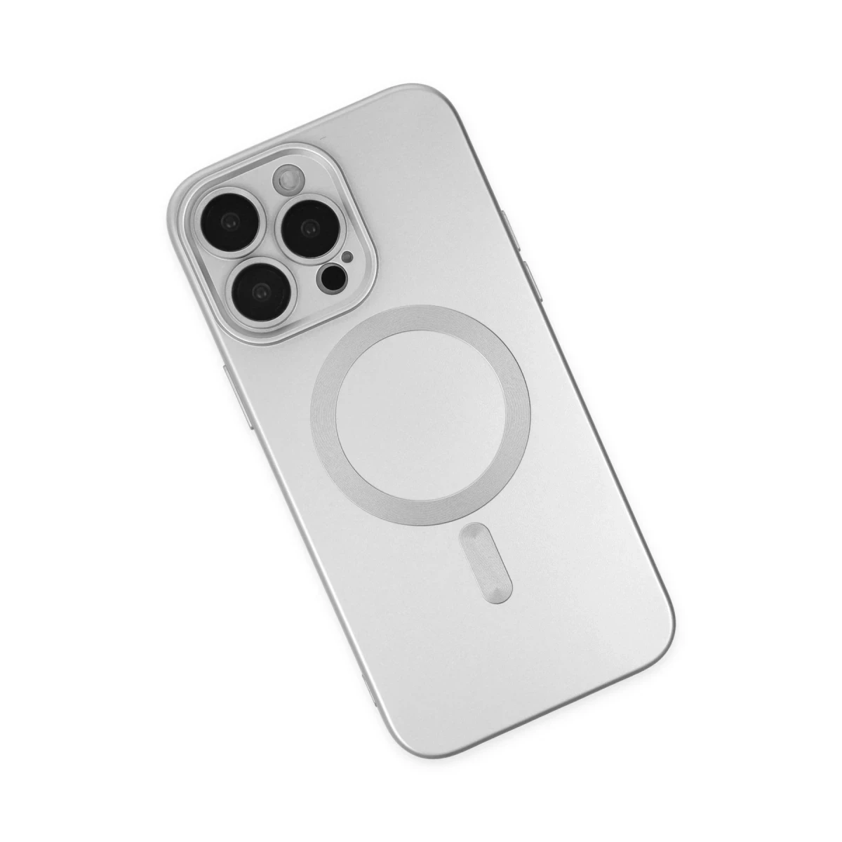 Newface Apple iPhone 13 Pro Kılıf Moshi Lens Magneticsafe Silikon - Gümüş