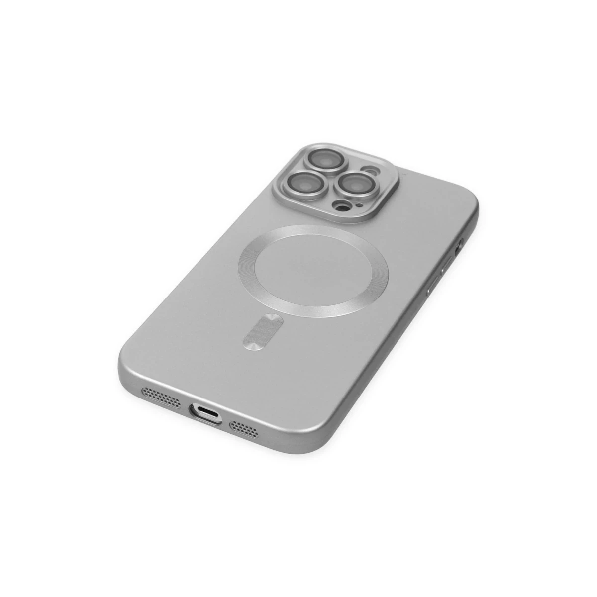 Newface Apple iPhone 13 Pro Kılıf Moshi Lens Magneticsafe Silikon - Gümüş