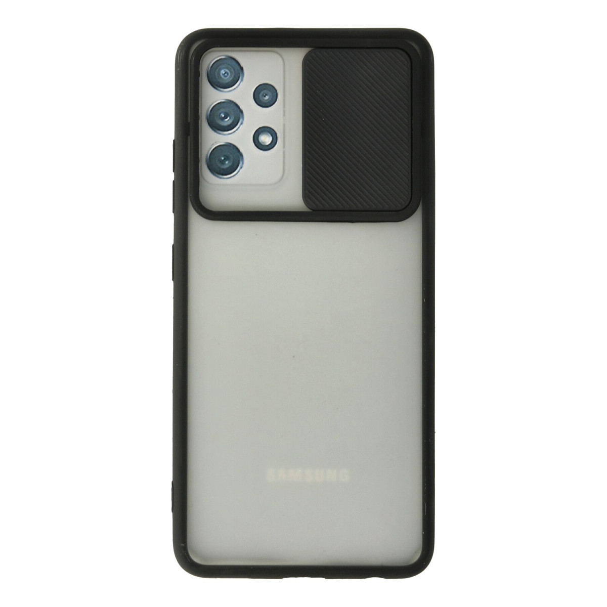 Newface Samsung Galaxy A72 Kılıf Palm Buzlu Kamera Sürgülü Silikon - Siyah — görsel 7